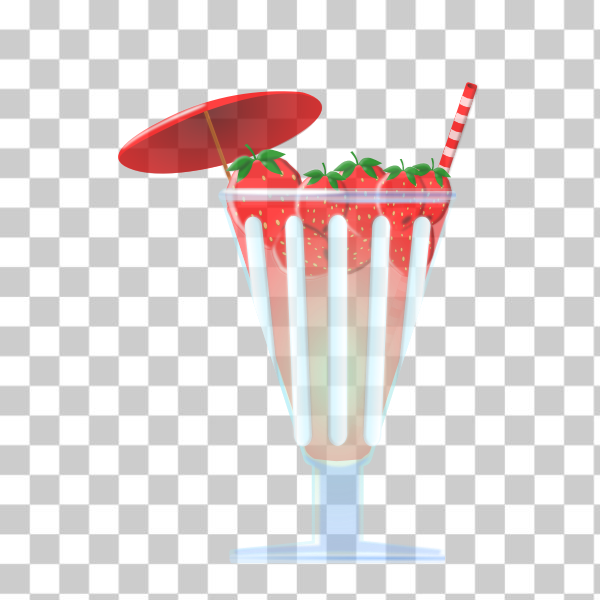 SVG Strawberry cup vector illustration