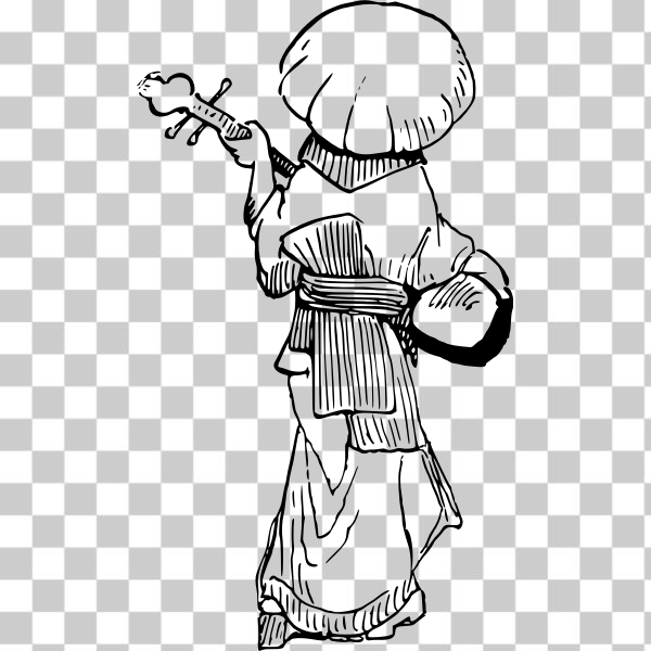 SVG Strolling shamisen player