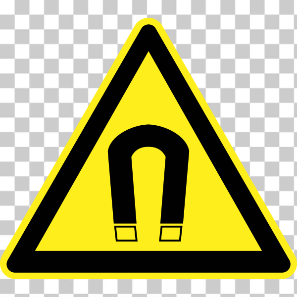 SVG Strong magnetic field hazard warning sign vector image