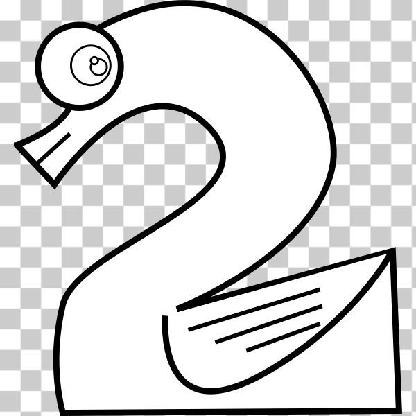 SVG Swan number two line art vector image