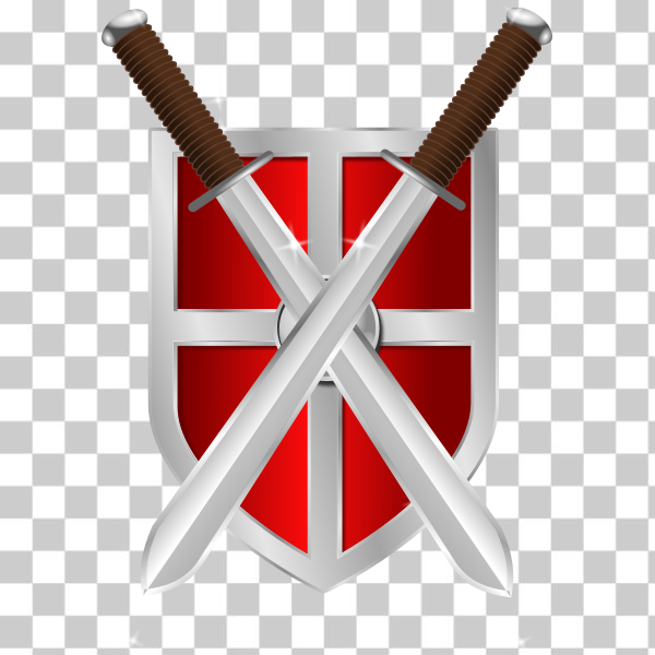 SVG swords and shield vector image
