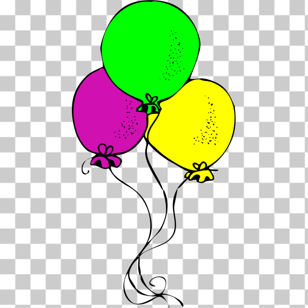 SVG Three colored baloons vector image