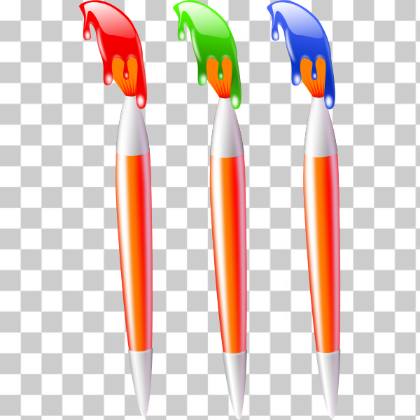 SVG Three paint brushes vector image