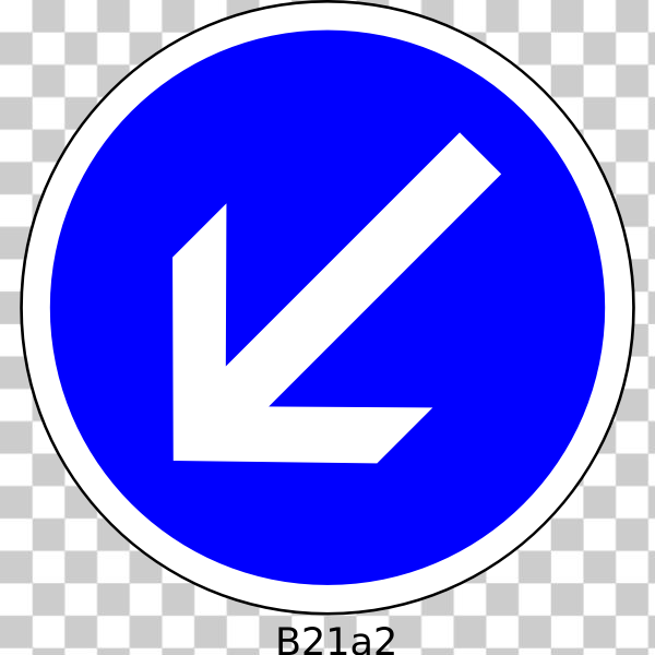 SVG To the left direction only road sign vector image