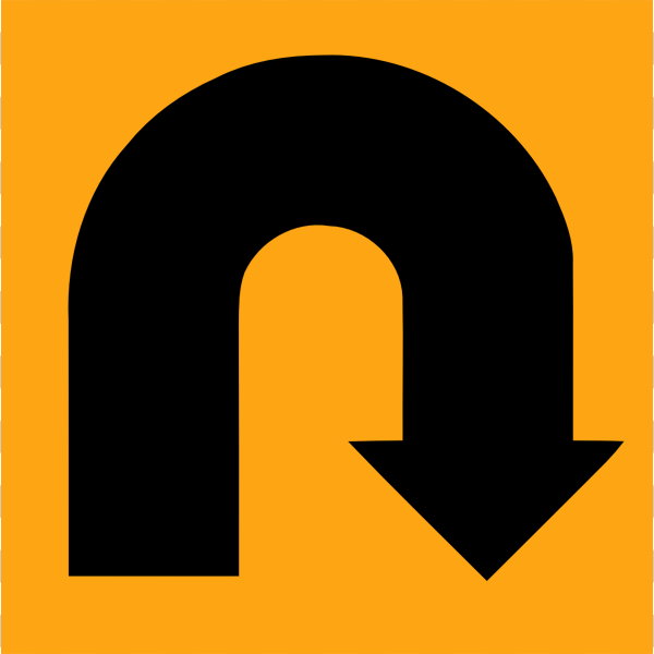 SVG U-Turn road sign vector image