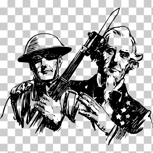 SVG Uncle Sam Behind Solider