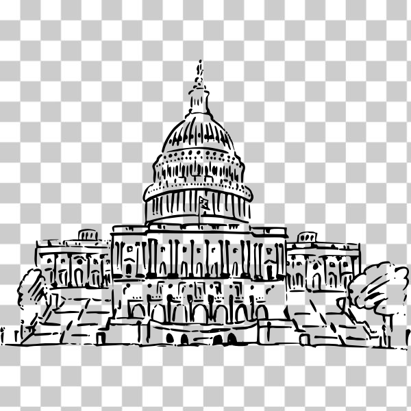 SVG US Capitol building vector drawing