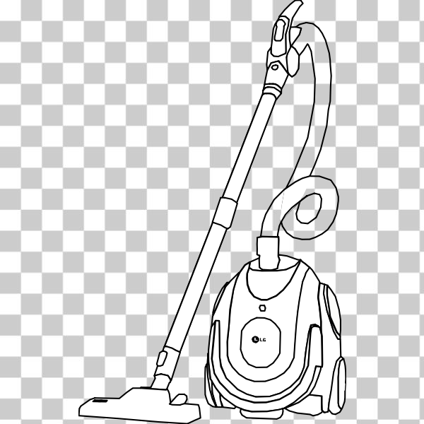 SVG Vacuum cleaner line art vector drawing