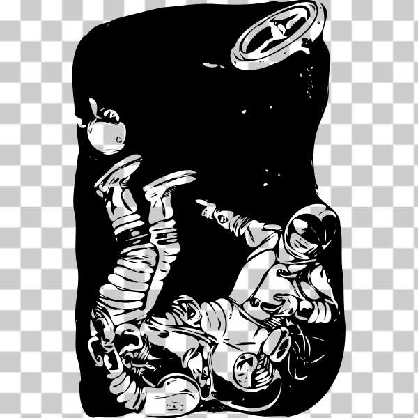 SVG Vector clip art of astronauts floating in space