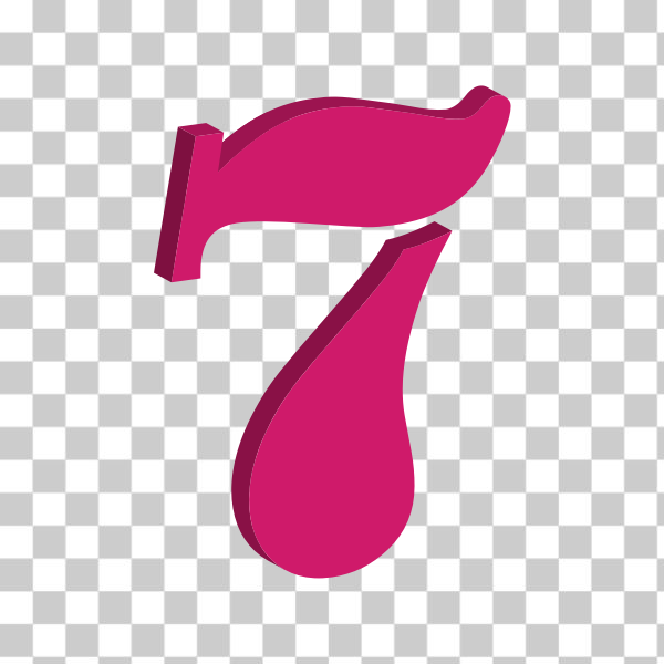 SVG Vector clip art of pink number seven
