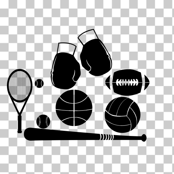 SVG Vector clip art of selection of sports equipment