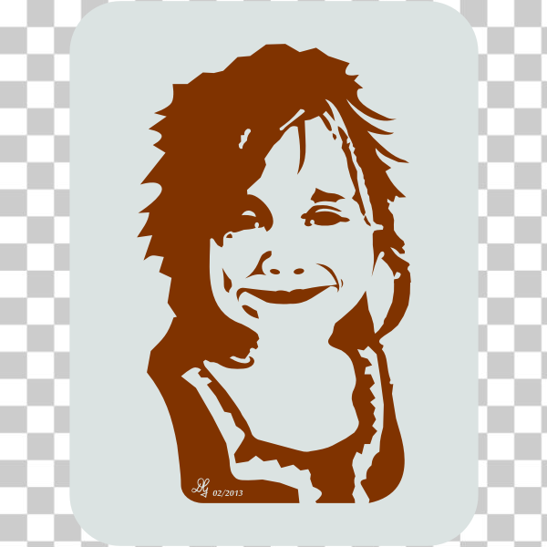 SVG Vector clip art of smiling girl with spiky hair