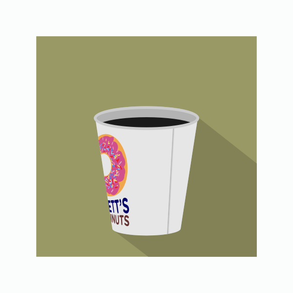 SVG Vector clip art of takeaway coffee in cup