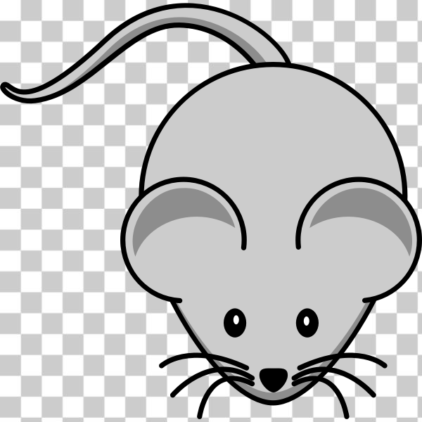 SVG Vector drawing of cartoon mouse with long mustache