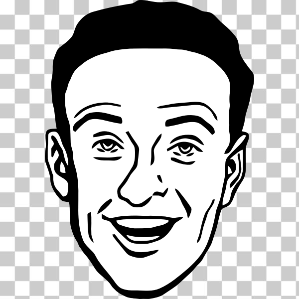SVG Vector drawing of comic man character profile avatar