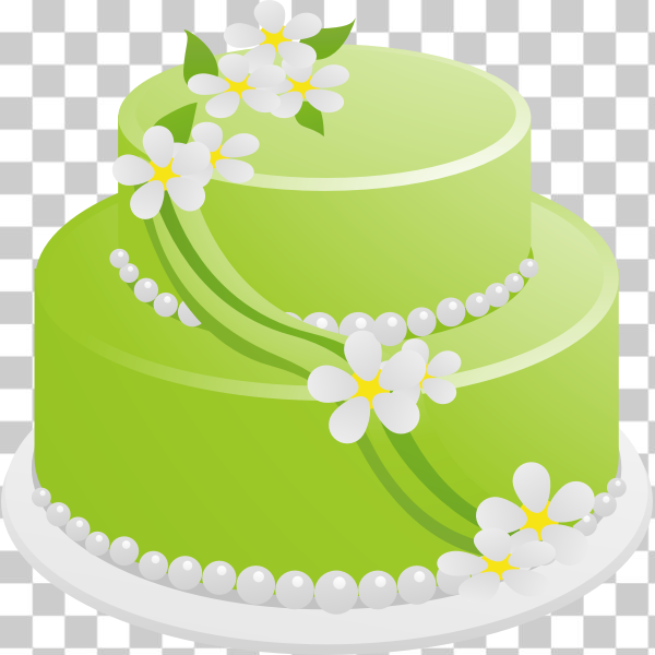 SVG Vector drawing of green birthday cake