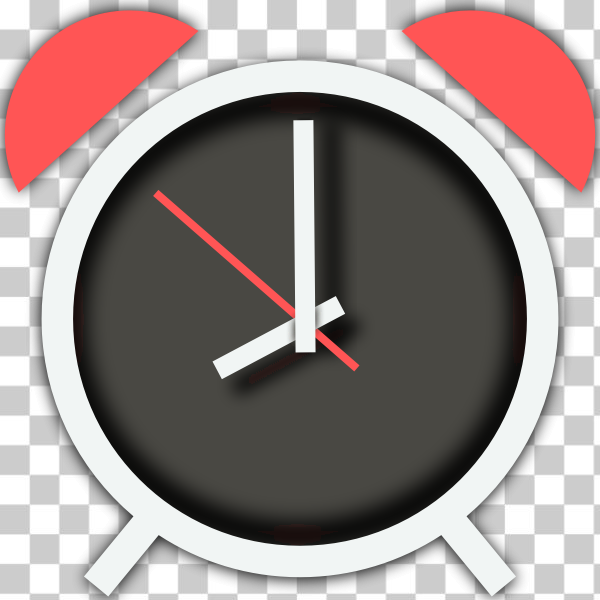 SVG Vector drawing of old style alarm clock with pink detail