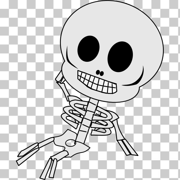 SVG Vector drawing of reclining skeleton