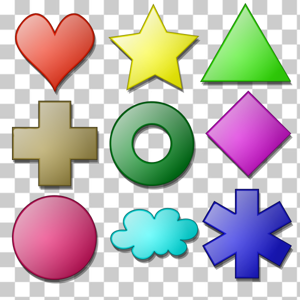 SVG Vector drawing of set of colorful shapes