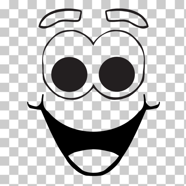 SVG Vector drawing of smiling comic face