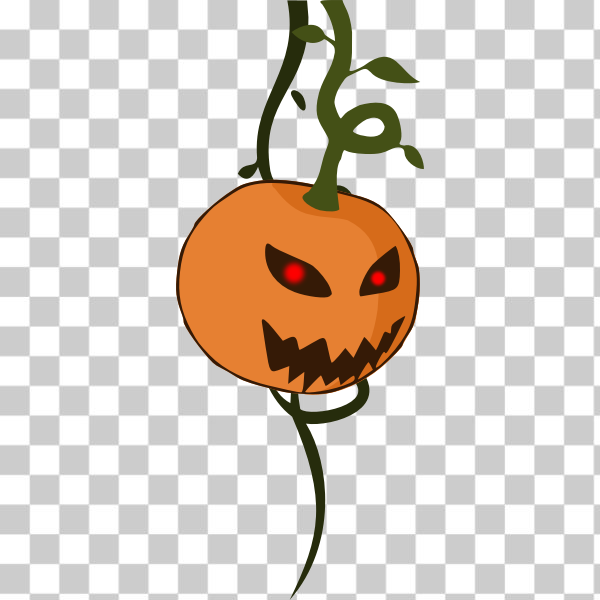 SVG Vector illustration of hanging pumpkin