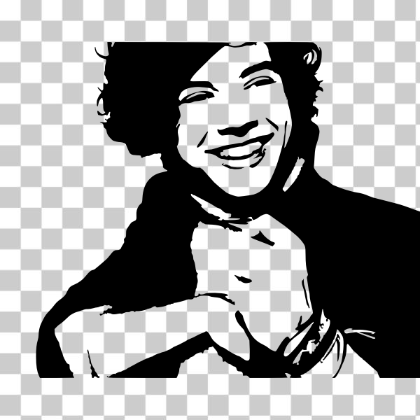 SVG Vector image of portrait of smiling young person