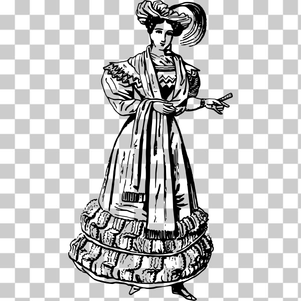 SVG Vintage style woman