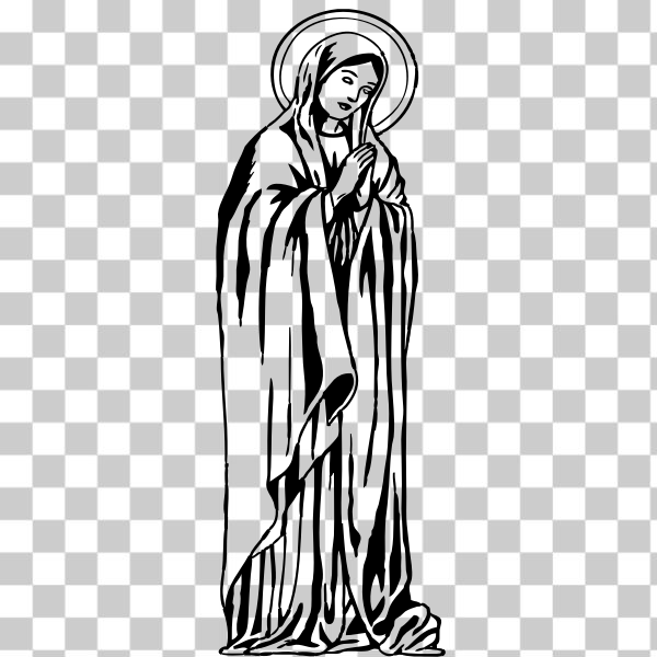 SVG Virgin Mary vector drawing