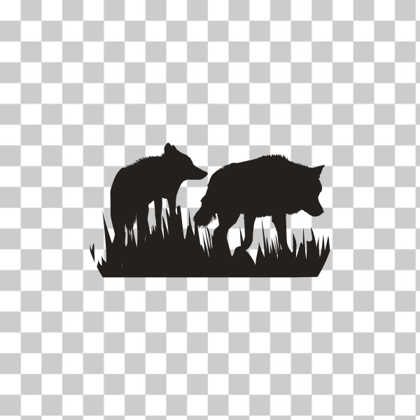 SVG Wolves silhouette vector image