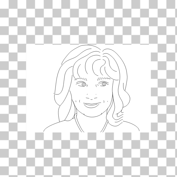 SVG Woman039s portrait line art vector drawing