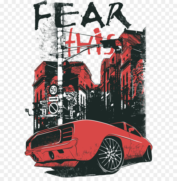 T-shirt Hoodie Top Sweater - Cars city prints