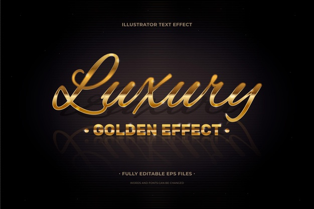 Text effect luxury Free Vector