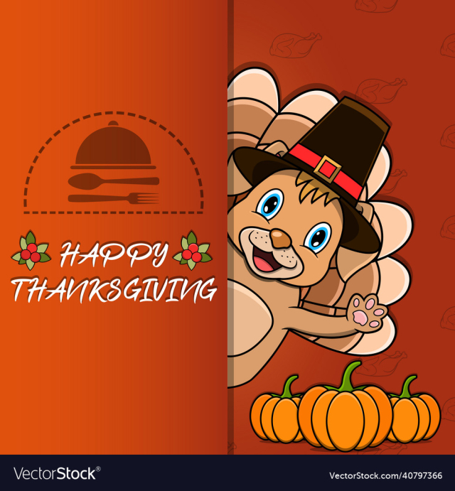 thanksgiving card with dog character design happy