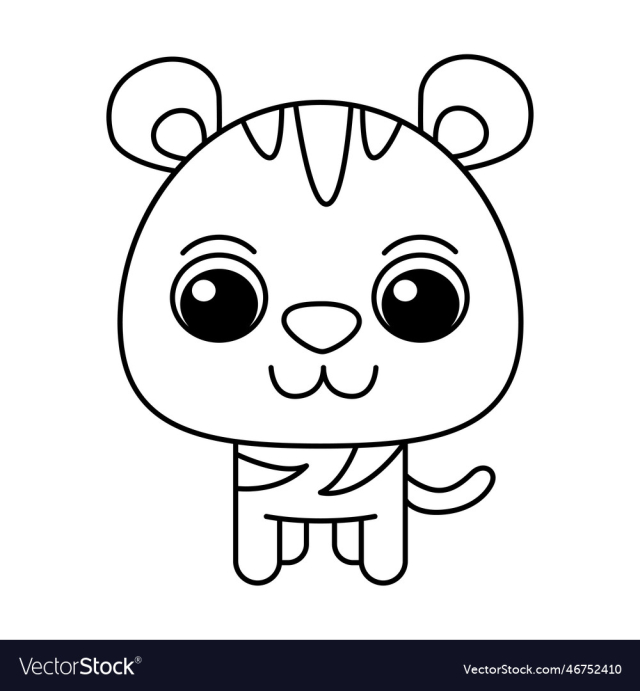 tiger cartoon coloring page for kids