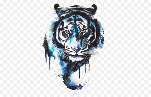 Tiger Drawing Tattoo Art Watercolor painting - Watercolor tiger