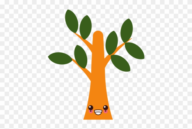 Tree Eco Symbol Kawaii Cartoon - Tree Kawaii