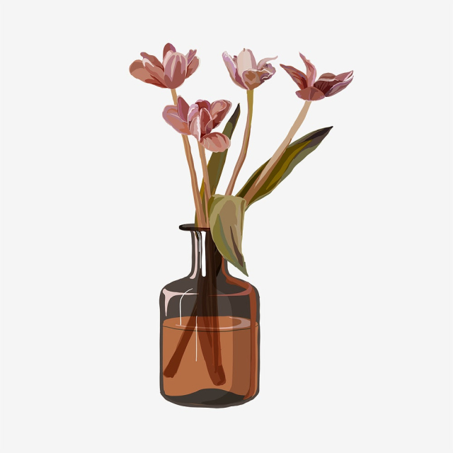 Tulip flower sticker, aesthetic feminine | Free PSD Illustration - rawpixel