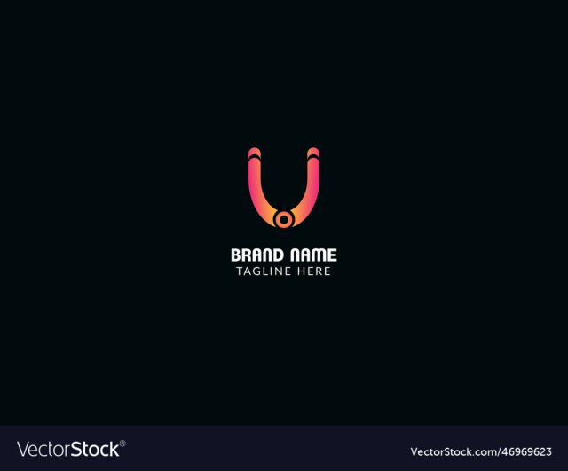 u modern letter logo