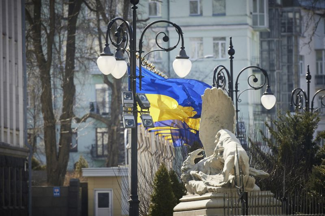 Ukraine flag in town. | Free Photo - rawpixel