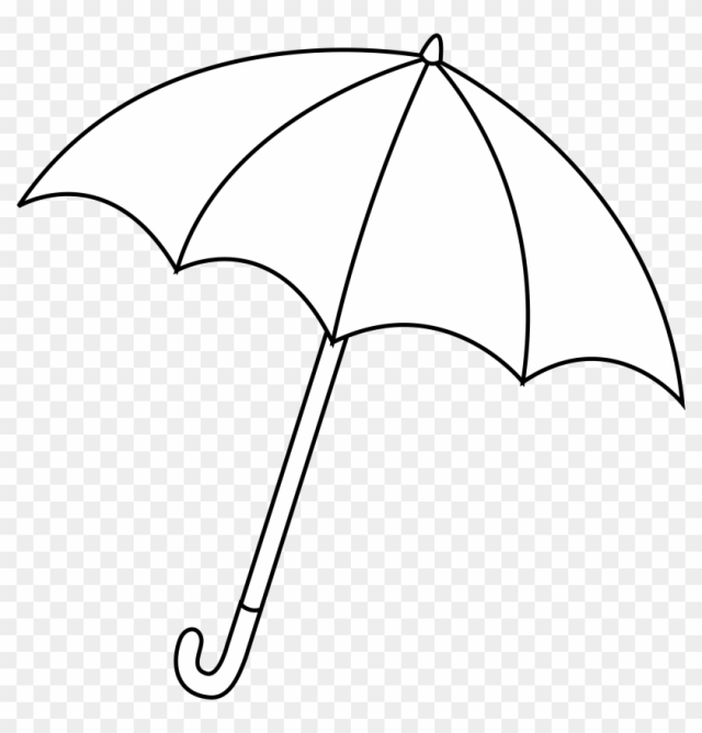 Umbrella Outline Clipart Images Pictures - White Umbrella Black Background