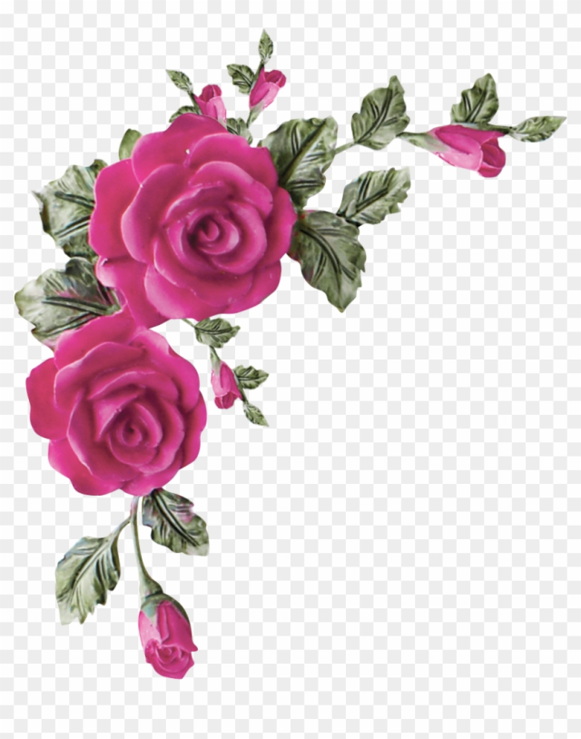 Free: Valentina Touchofroses El76 - Pink Rose Corner Border