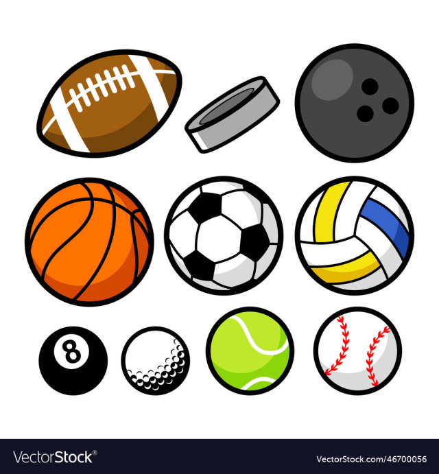 various sports balls graphics
