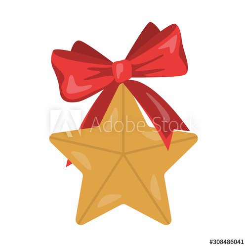 Vector illustration of traditional Christmas golden star