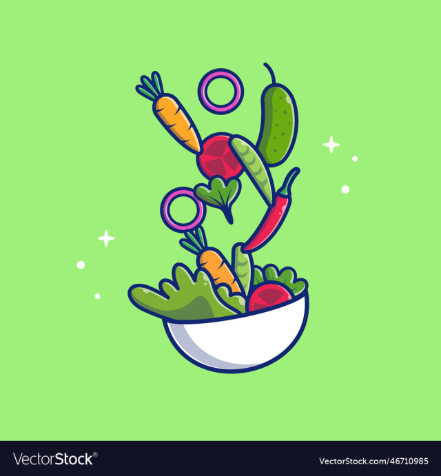 vegetable salad cartoon