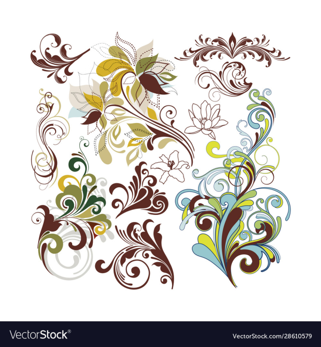 vintage floral design elements