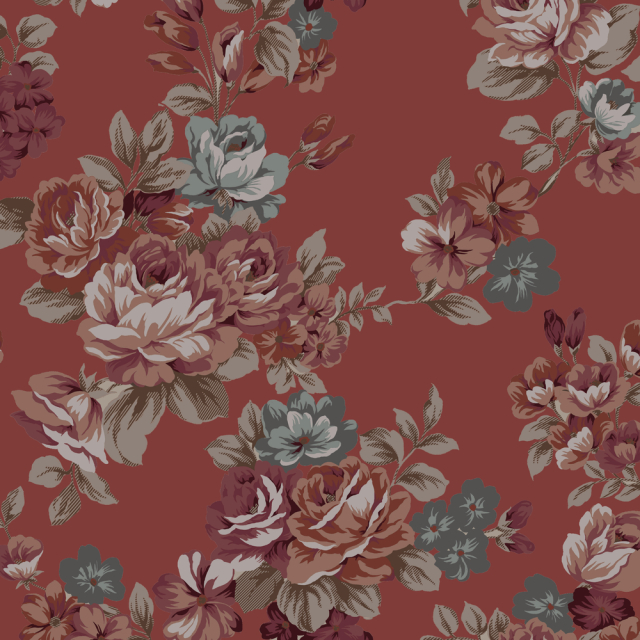 Vintage Floral Pattern in Earthy Tones