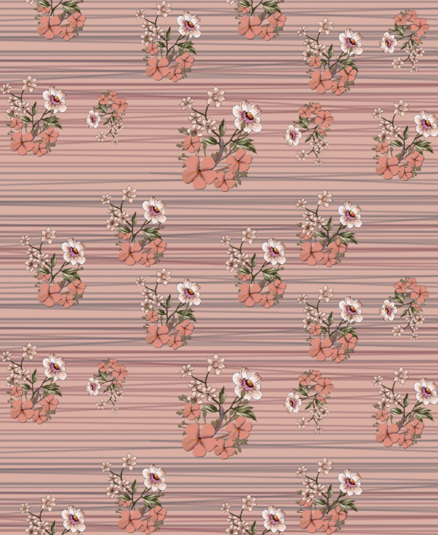Vintage Floral Stripes Pattern