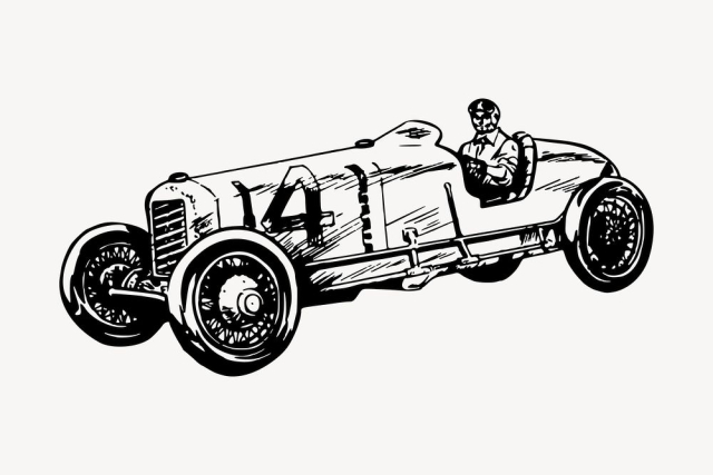 Vintage racing car clipart, vehicle | Free Vector - rawpixel