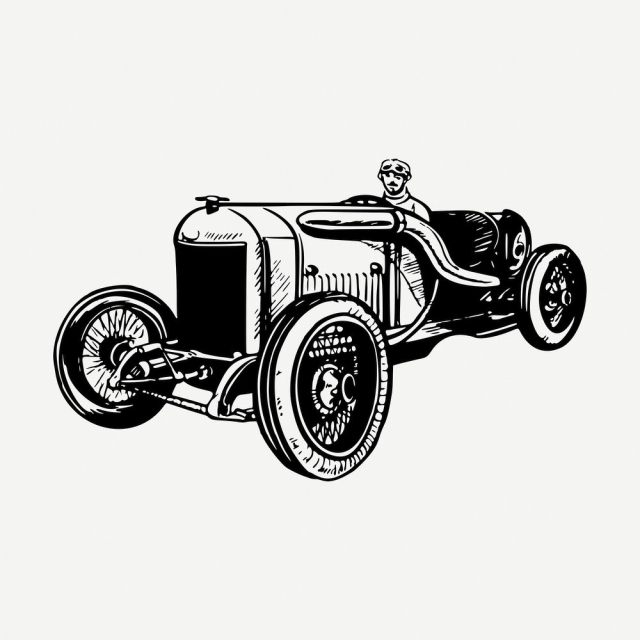 Vintage racing car drawing, vehicle | Free PSD - rawpixel