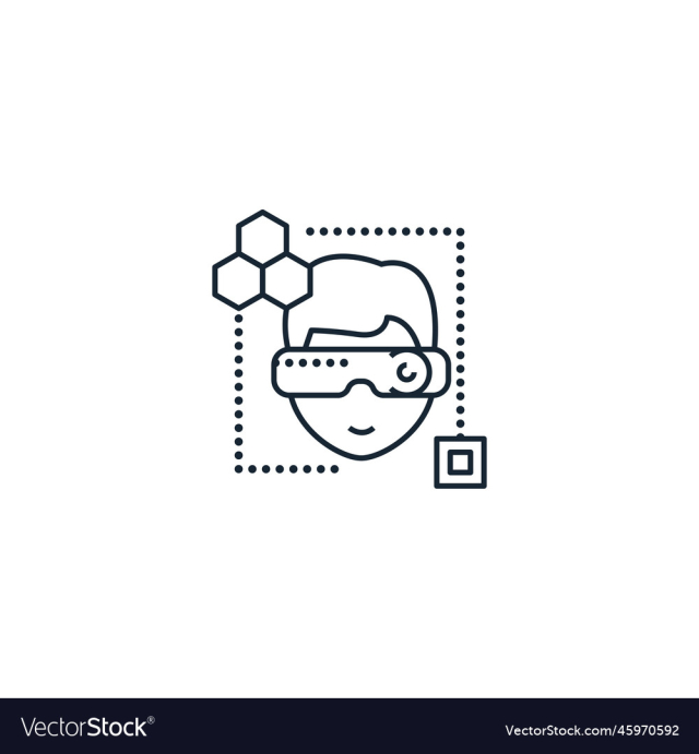 virtual reality creative icon from augmented